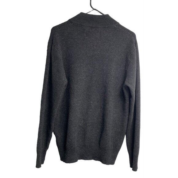 Vtg SCHOTT BROS Men Wool Blend Pullover Sweater Sz L Black V Neck Preppy 68-28 - Picture 2 of 10